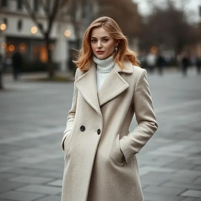 Mujer con un abrigo elegante